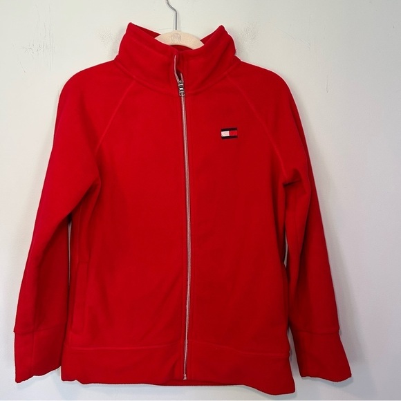 Tommy Hilfiger Sport Red Zip-Up Sweater Size Medium - Picture 1 of 9
